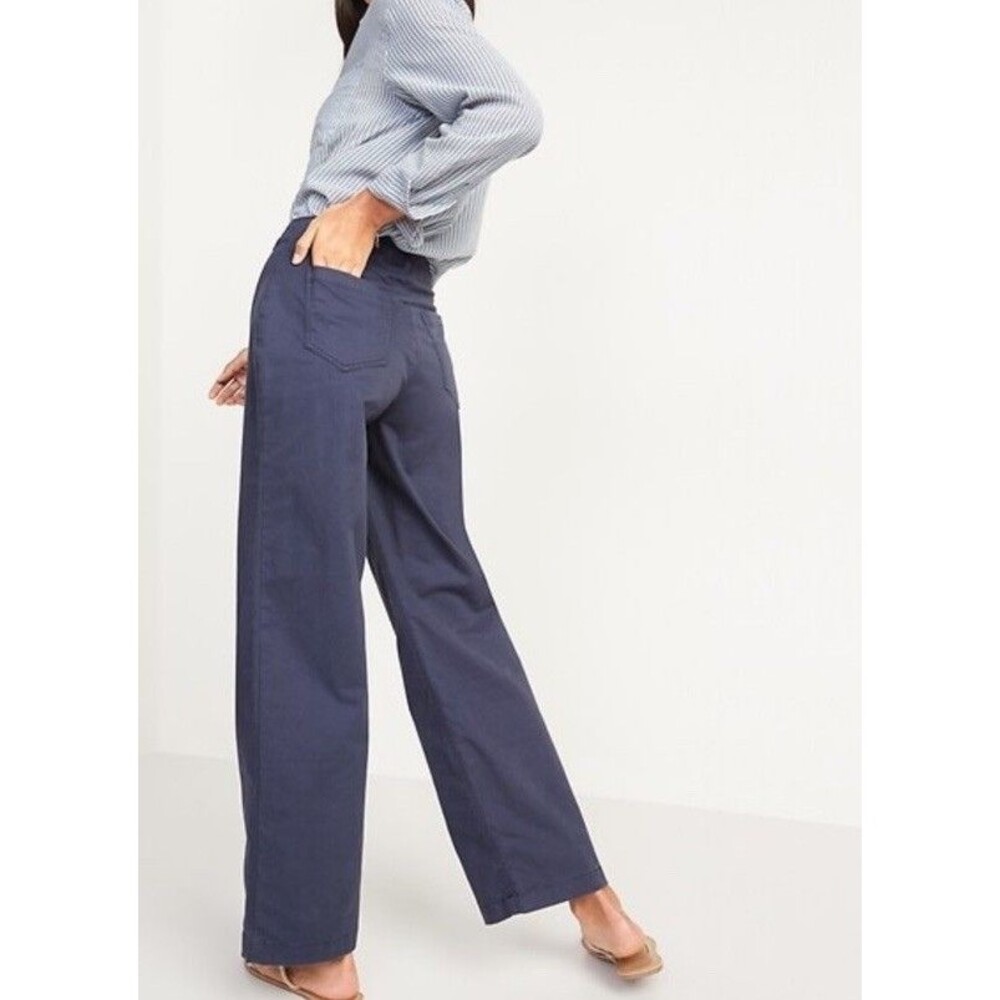 Old Navy Pants 16 Women's Extra High Rise Wide Leg Khaki Chino cotton Stretch